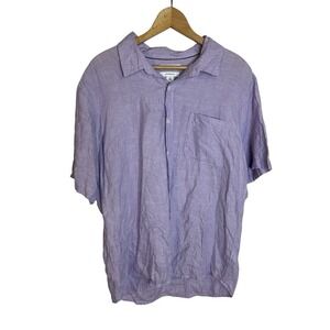 amazon essentials Men Linen Slim Button Down Shirt Size XL Lavander Breathable